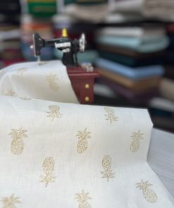 پارچه لینن آناناسی طلاکوب